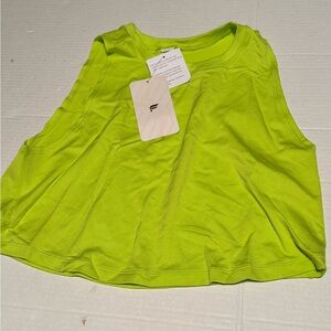 Fabletics Gia Cropped Seamless Tank Top Women's Lime Green Medium